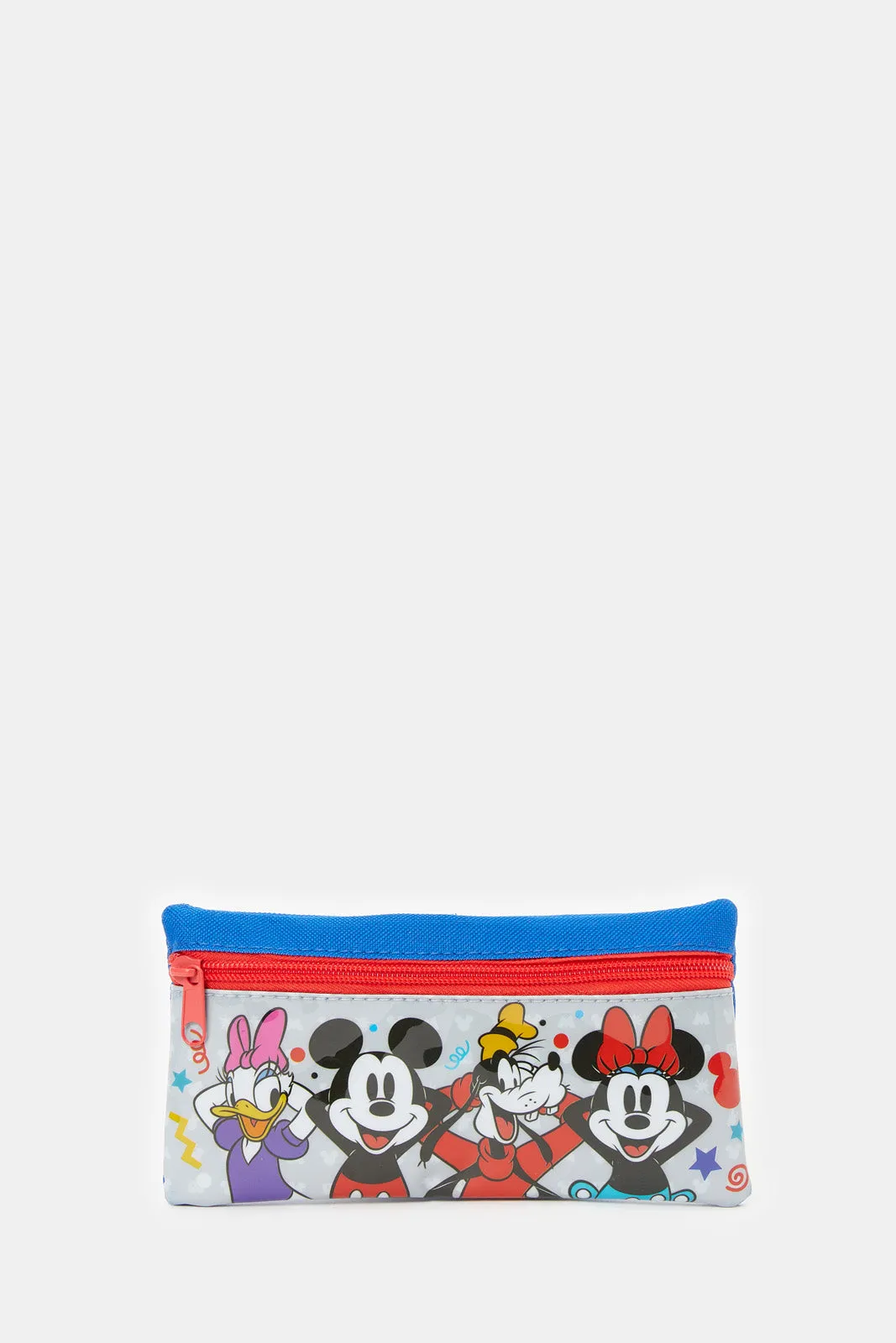 Boys Blue Mickey Mouse Print Trolley Set (5 Piece)