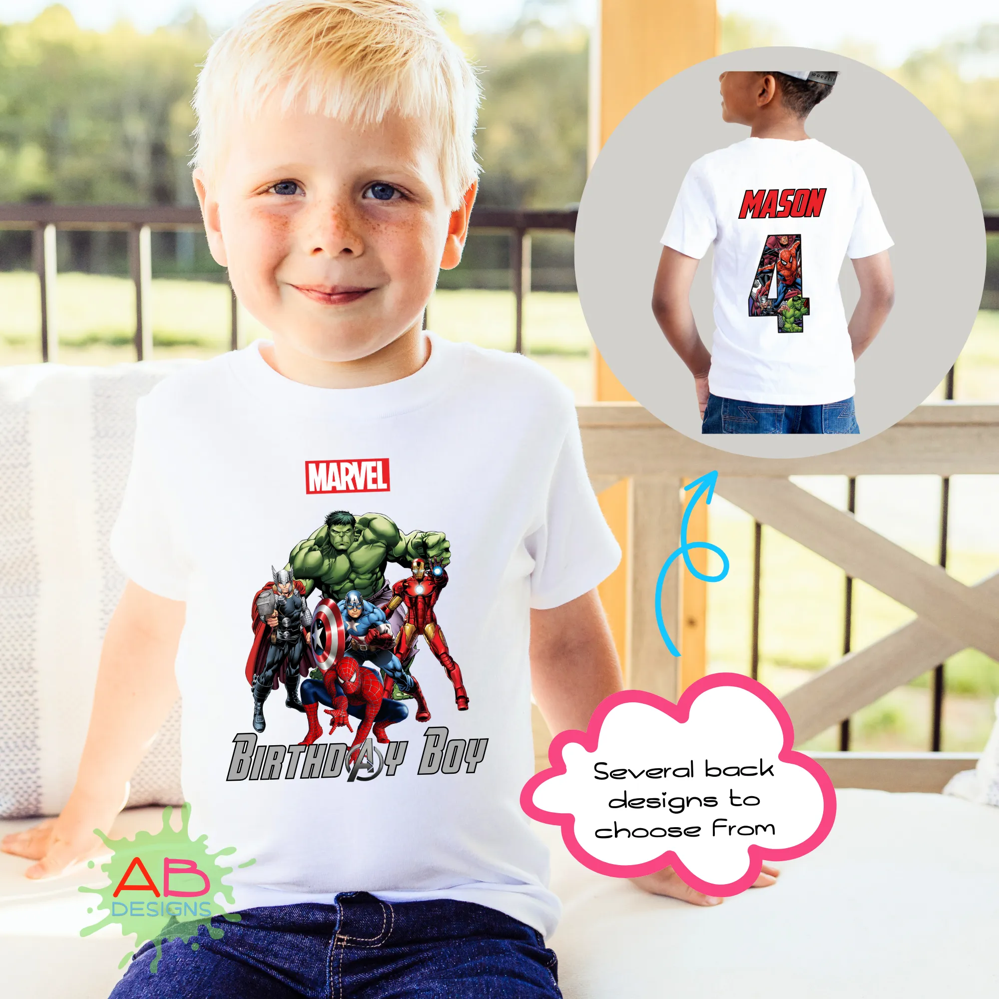 Boys' Superhero Birthday T-shirt with Personalisation, Custom Birthday Shirt