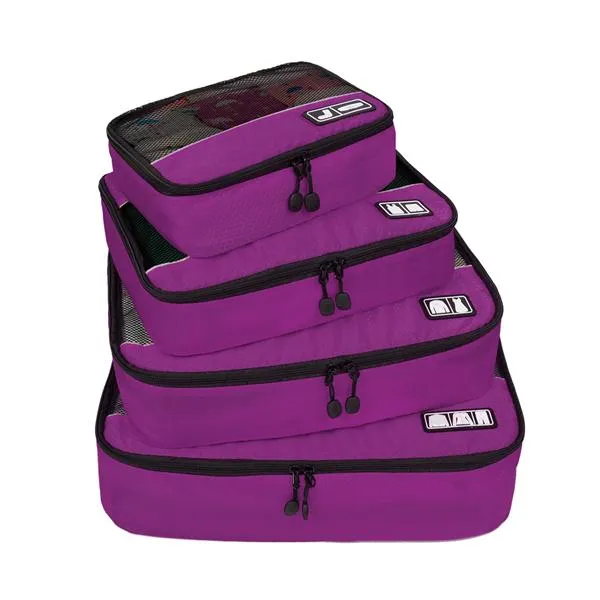 Breathable Travel Bag 4 Set Packing Cubes Luggage Organizers Fit 23" Carry on Suitcase