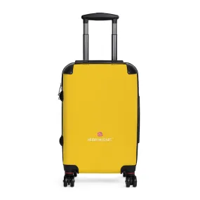 Bright Yellow Color Cabin Suitcase, Carry On Luggage With 2 Inner Pockets & Built in TSA-approved Lock With 360° Swivel