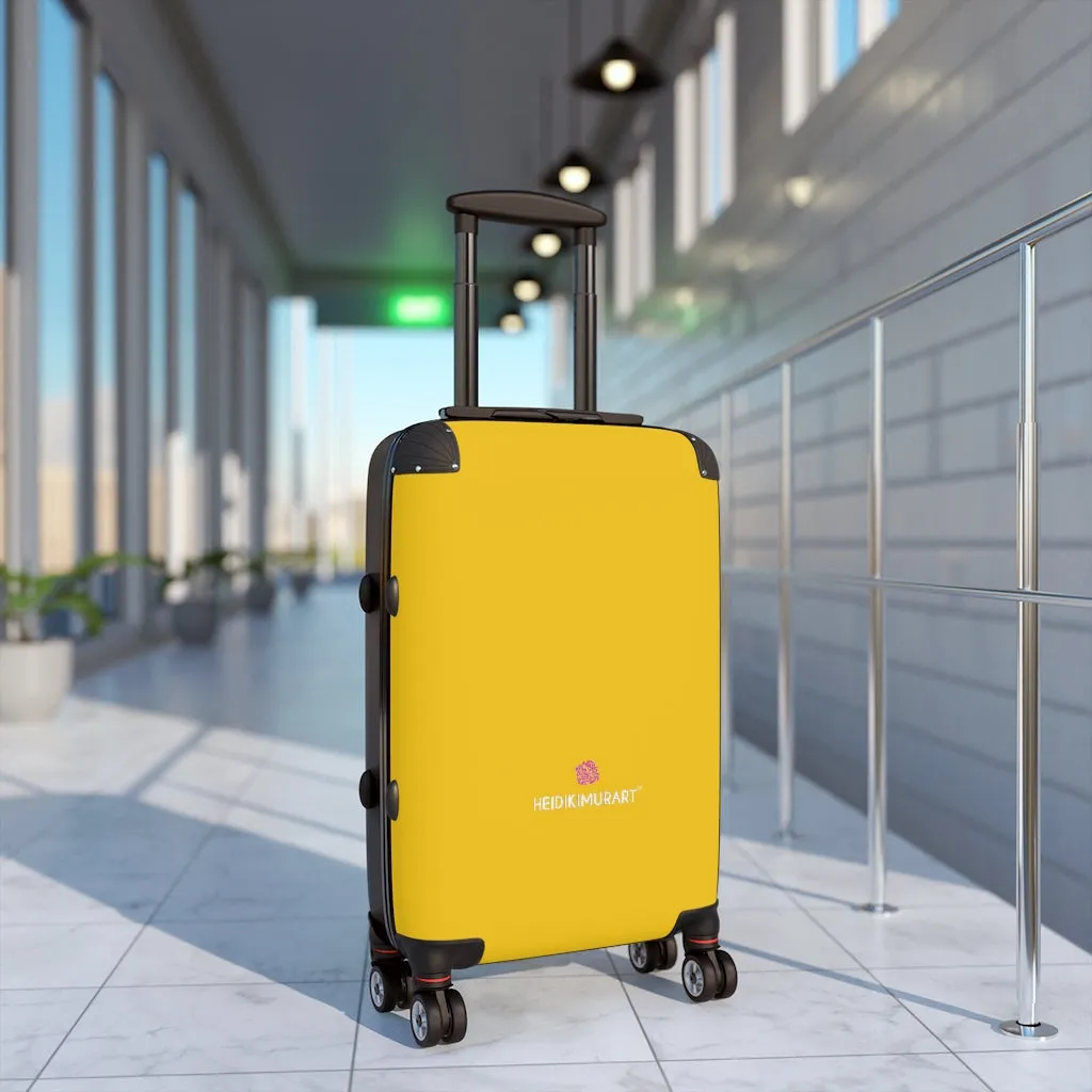 Bright Yellow Color Cabin Suitcase, Carry On Luggage With 2 Inner Pockets & Built in TSA-approved Lock With 360° Swivel