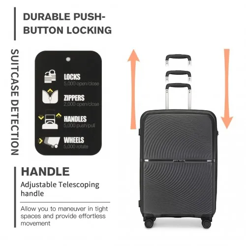 British Traveller 28" Spinner Hard Shell Suitcase with TSA Lock - Black - Ultra-Light & Durable