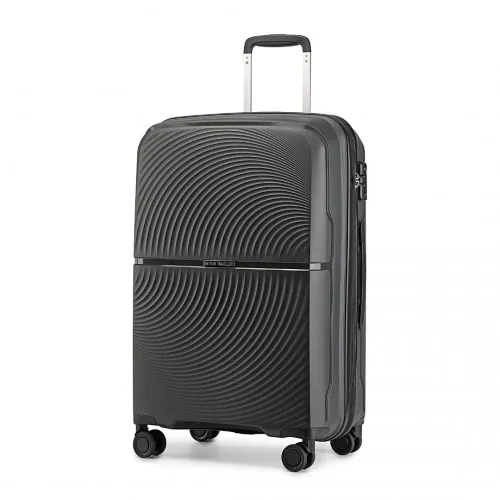 British Traveller 28" Spinner Hard Shell Suitcase with TSA Lock - Black - Ultra-Light & Durable