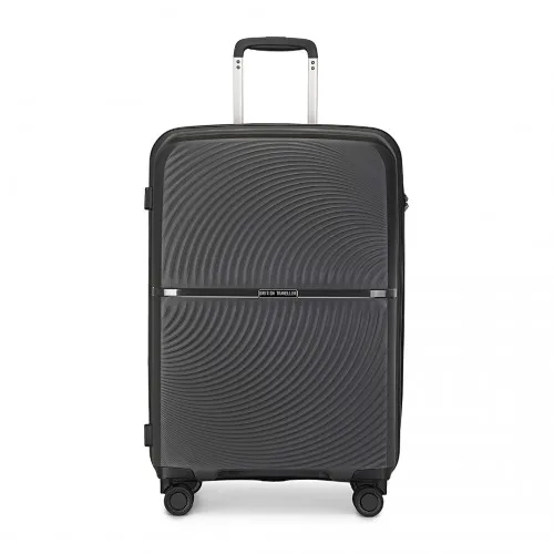 British Traveller 28" Spinner Hard Shell Suitcase with TSA Lock - Black - Ultra-Light & Durable