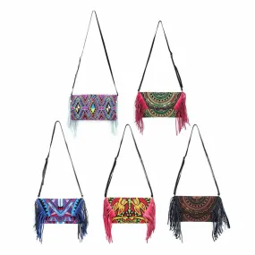 BUNDLE: Leather Fringe Crossbody Bag 5 Pieces - Thailand