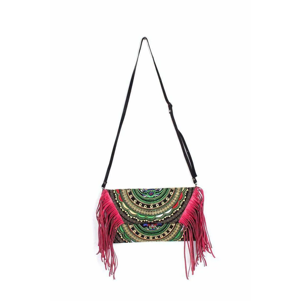 BUNDLE: Leather Fringe Crossbody Bag 5 Pieces - Thailand