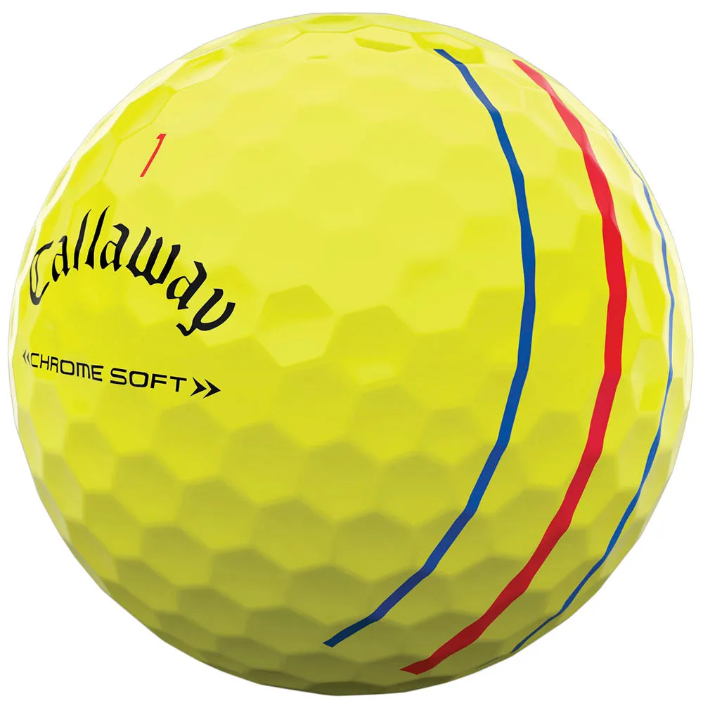 Callaway Chrome Soft Triple Track Golf Balls - Yellow - 12 Pack