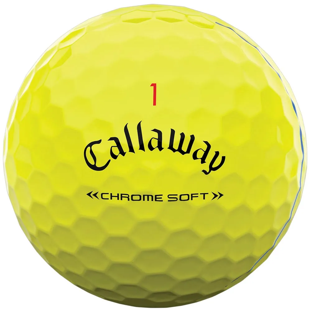 Callaway Chrome Soft Triple Track Golf Balls - Yellow - 12 Pack