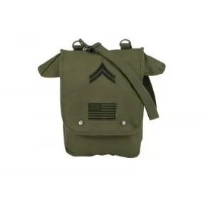 Canvas Map Case Shoulder Bag w/ Military Patches