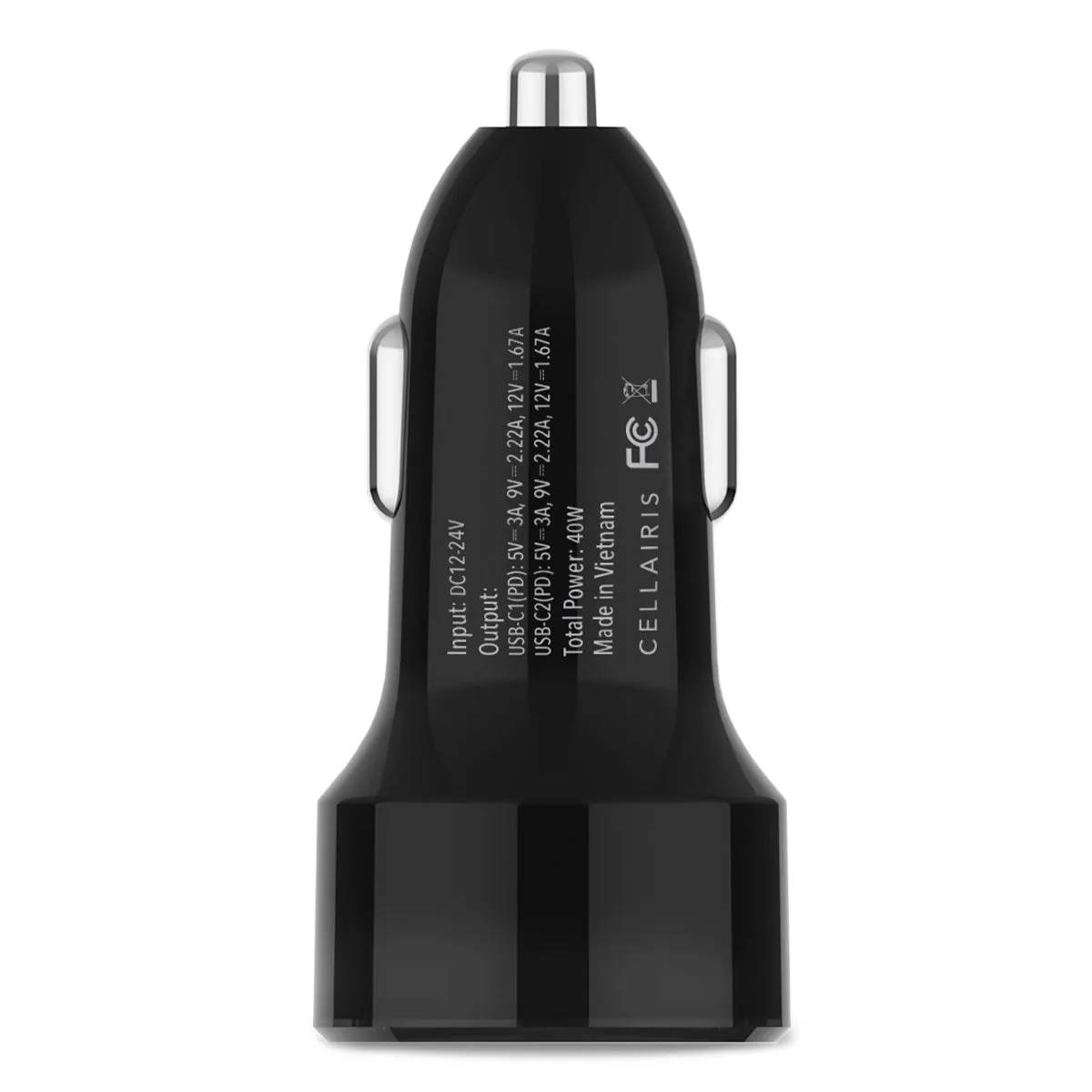 Car Charger - Dual USB-C   USB-C 40W Black Power