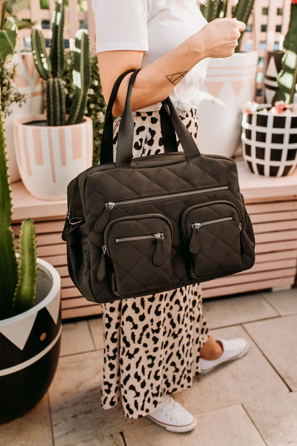 Carry All Nappy Bag - Black Diamond Quilt