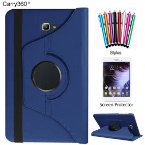 Carry360 For Samsung Galaxy Tab A 10.1 2016 Case 360 Degrees Rotating Stand Tablet Cover   Screen Protector   stylus