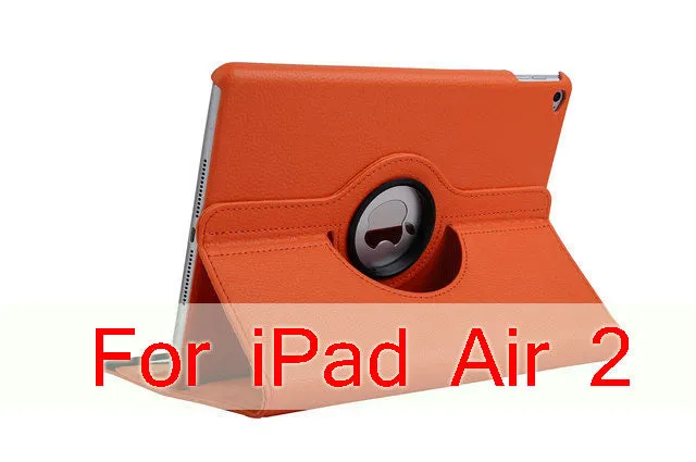 Case Cover For Apple iPad Air 2/iPad 6 (2014) PU Leather Flip Smart Stand 360 Rotating Case Screen Protector Film Stylus Pen