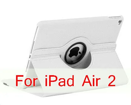 Case Cover For Apple iPad Air 2/iPad 6 (2014) PU Leather Flip Smart Stand 360 Rotating Case Screen Protector Film Stylus Pen