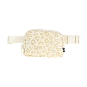 C.C Leopard Patterned Women's Belt Bag: Beige