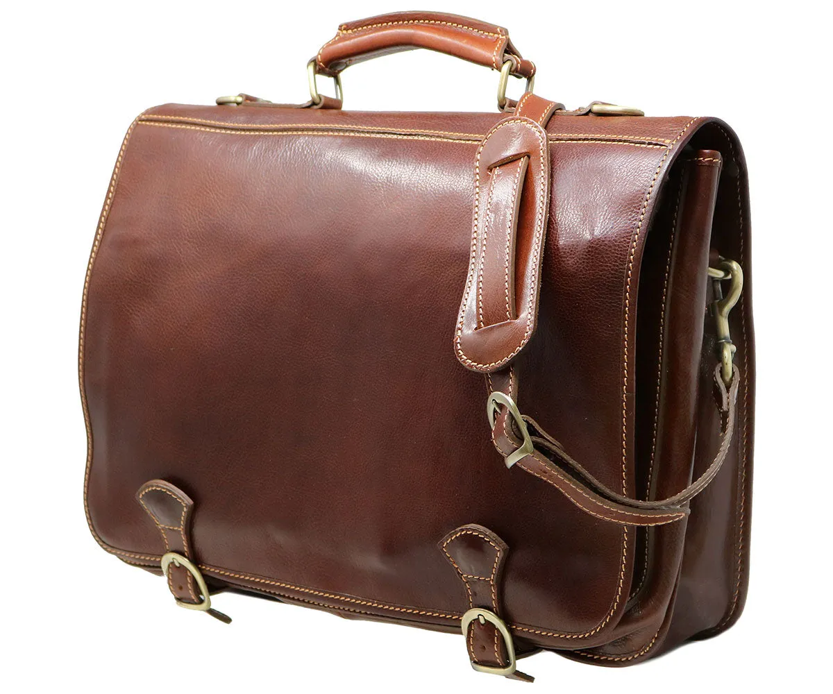 Cenzo Leather Messenger Bag