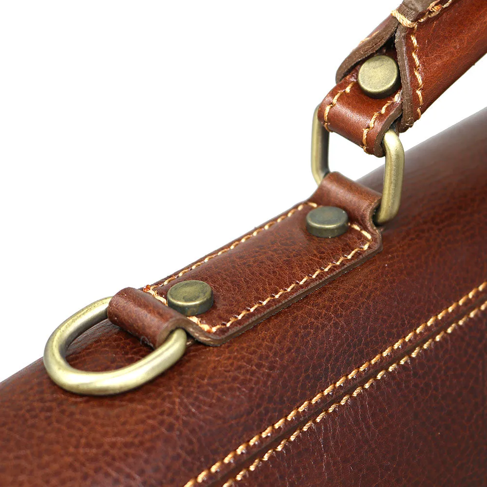 Cenzo Leather Messenger Bag