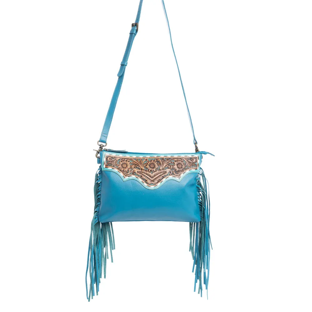 Chaparral Ridge Hand-Tooled Bag In River Blue