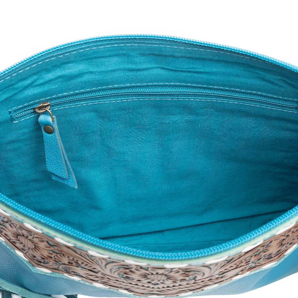 Chaparral Ridge Hand-Tooled Bag In River Blue