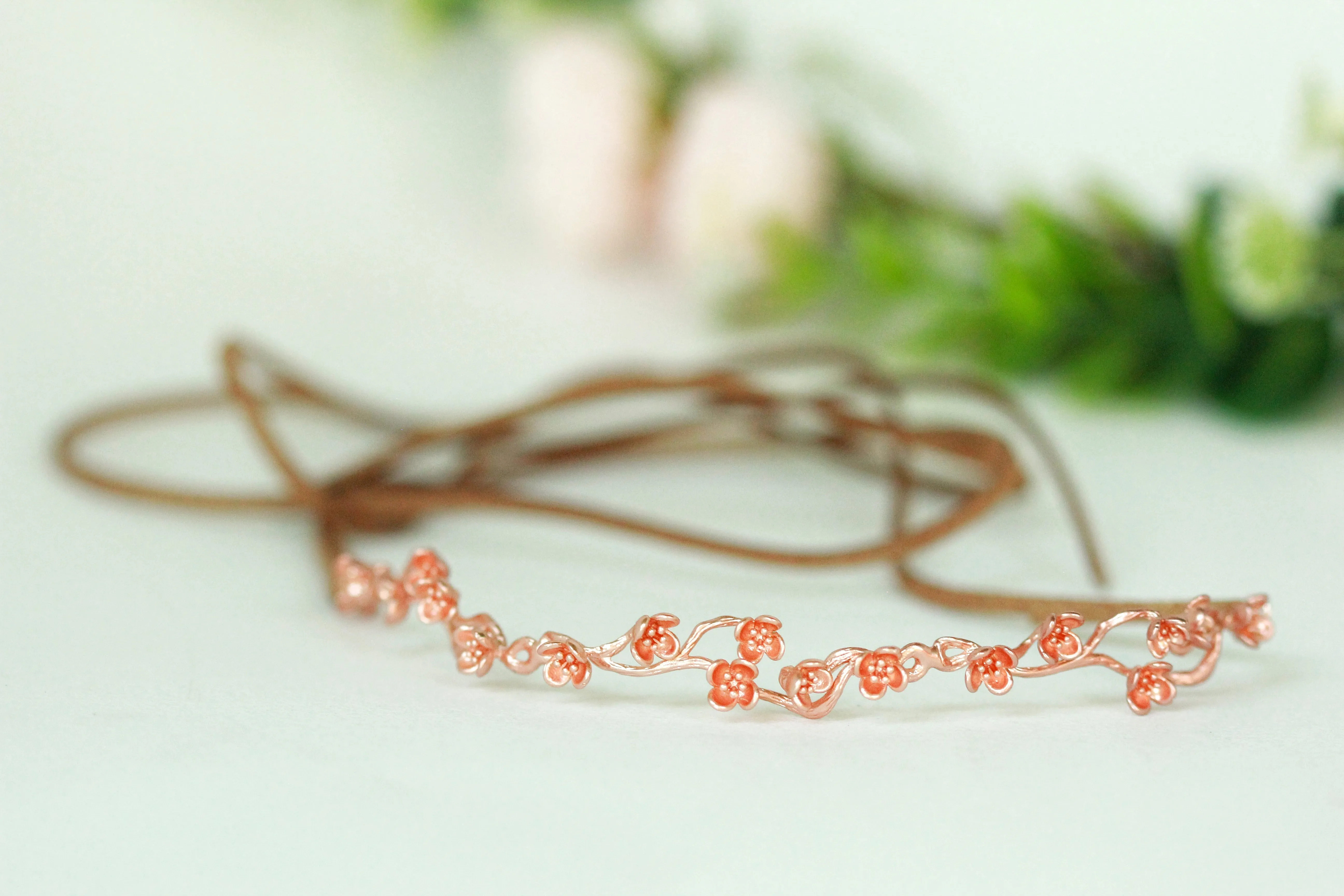 Cherry Blossoms Durable Hair Chain / Wreath - Short version