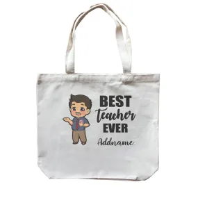 Chibi Teachers Chubby Male Best Teacher Ever Addname Canvas Bag