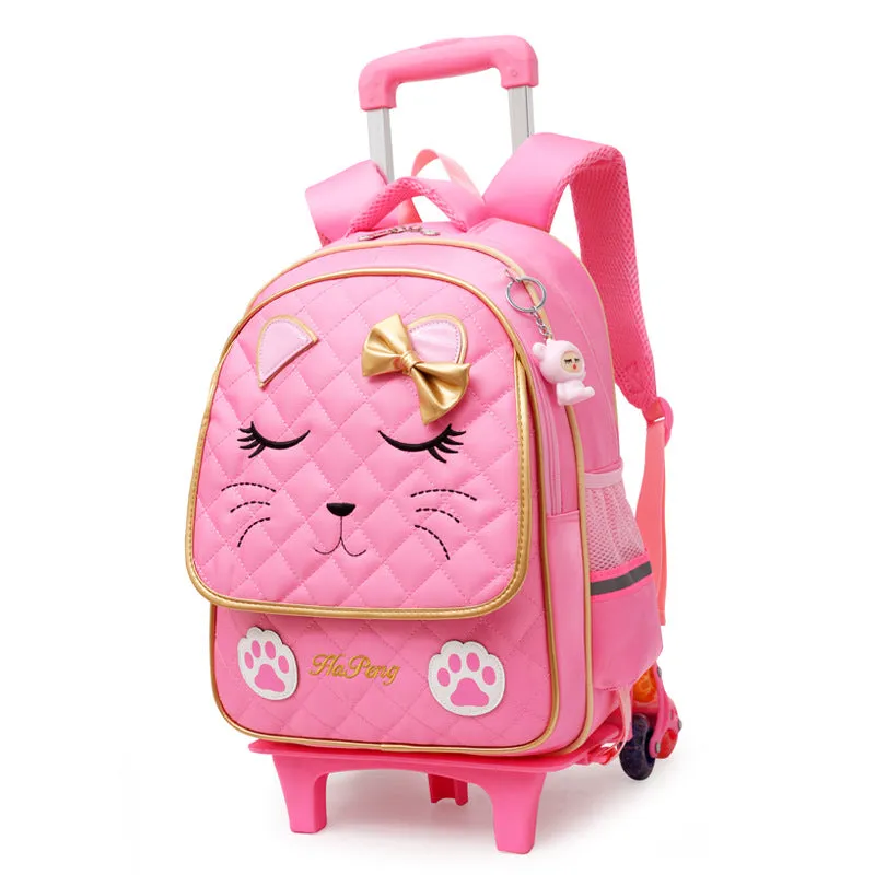 Children's Two-three-wheel Trolley Schoolbag Detachable