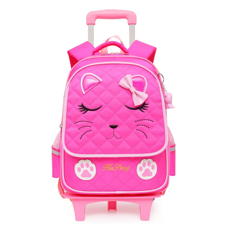 Children's Two-three-wheel Trolley Schoolbag Detachable