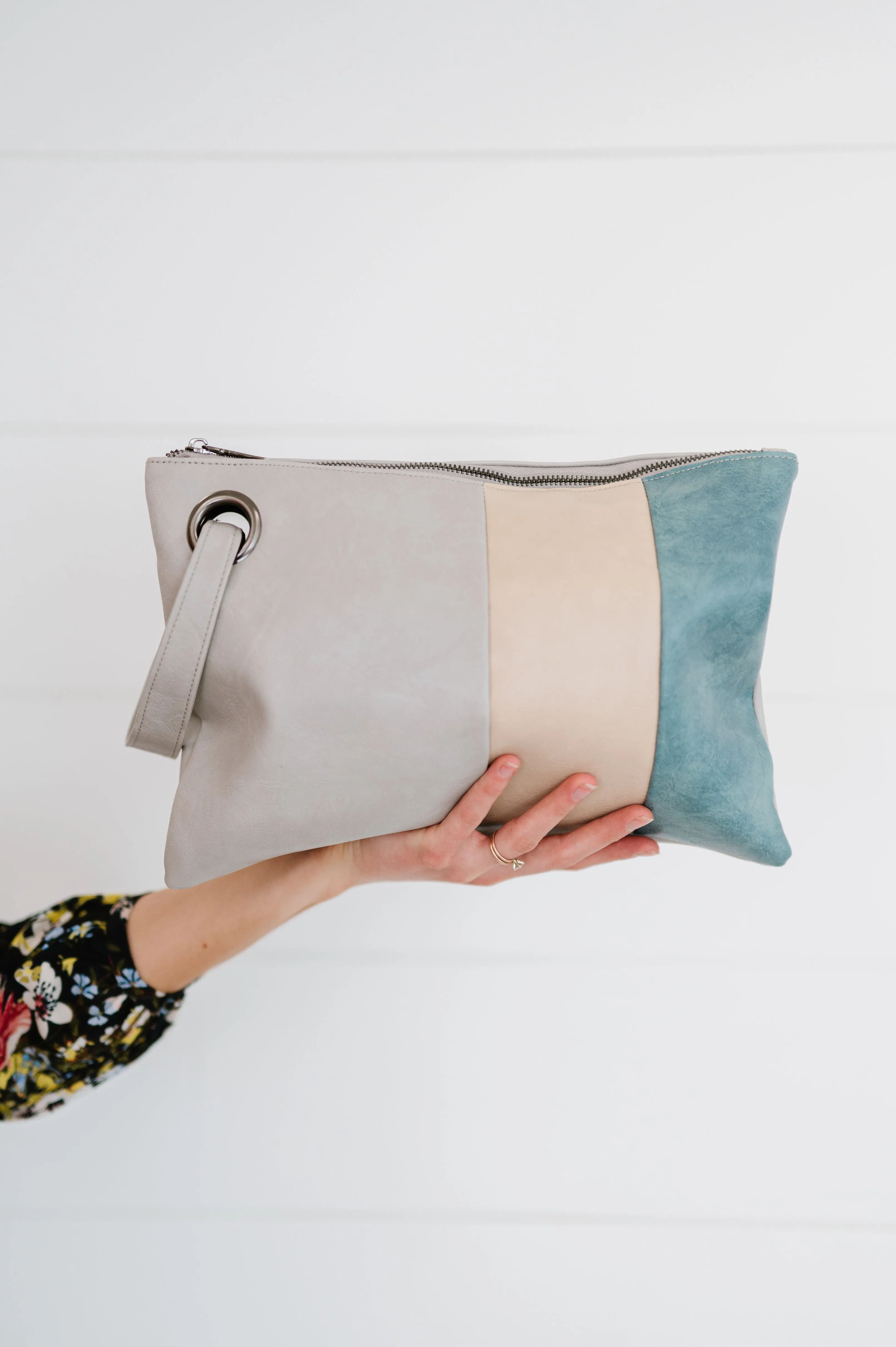 Clarissa clutch -trendy color block clutch