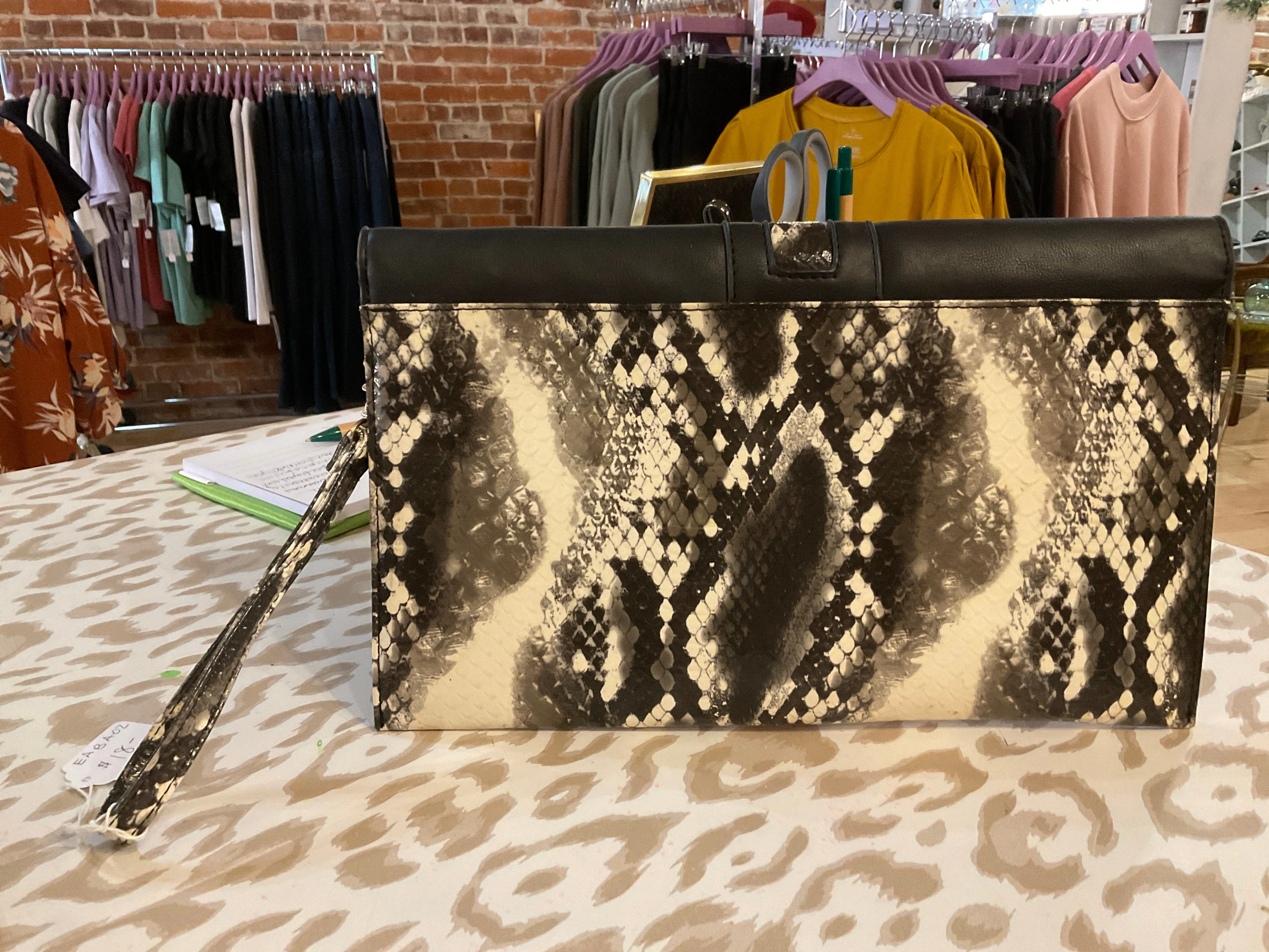 {{ClientCode}} BLK PYTHON UNKNOWN CLUTCH PURSE