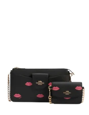 Coach Poppy Crossbody With Lips Print