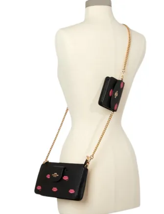 Coach Poppy Crossbody With Lips Print