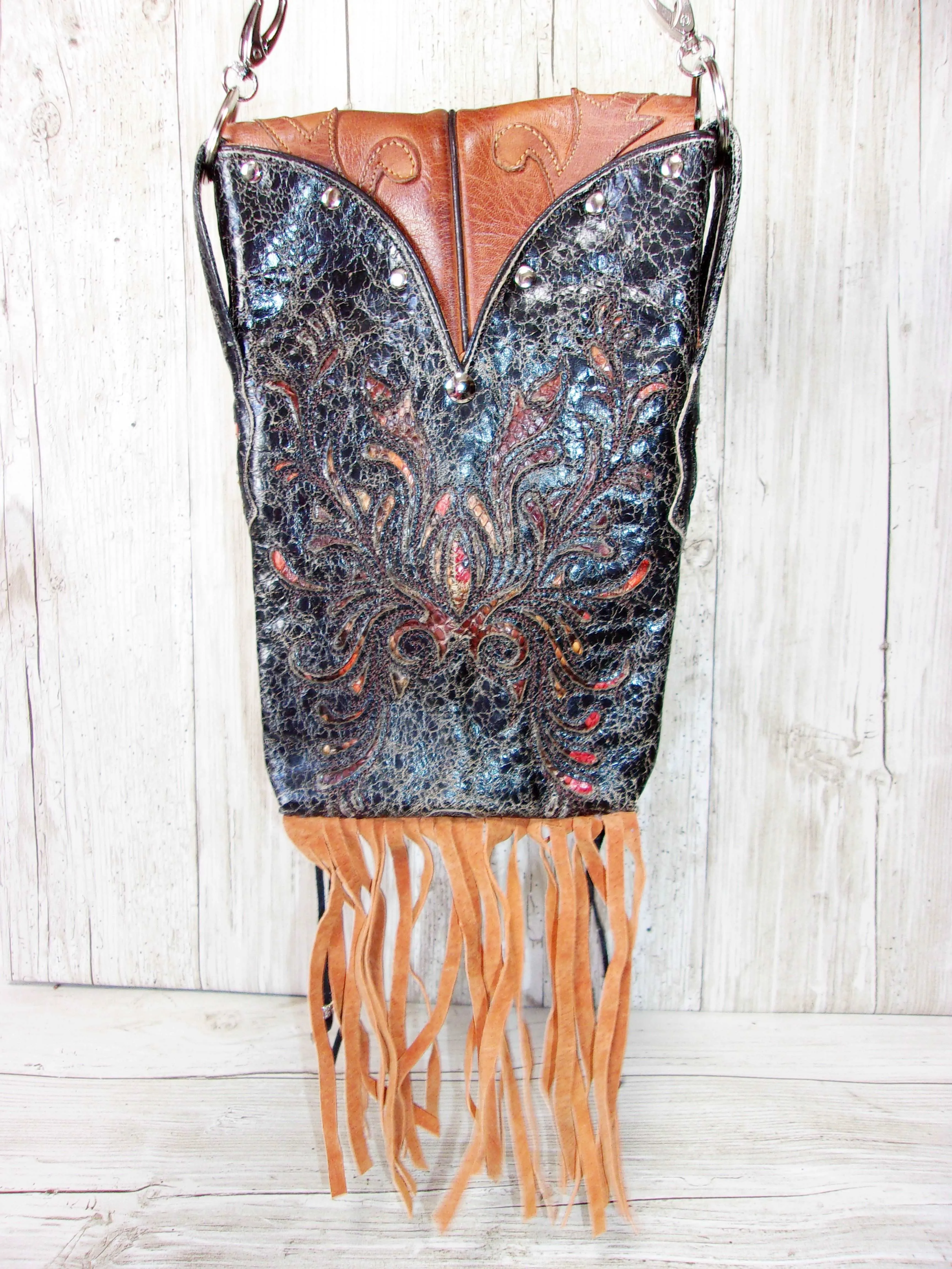 Cowboy Boot Crossbody Fringe Hipster Bag HP811