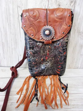 Cowboy Boot Crossbody Fringe Hipster Bag HP811