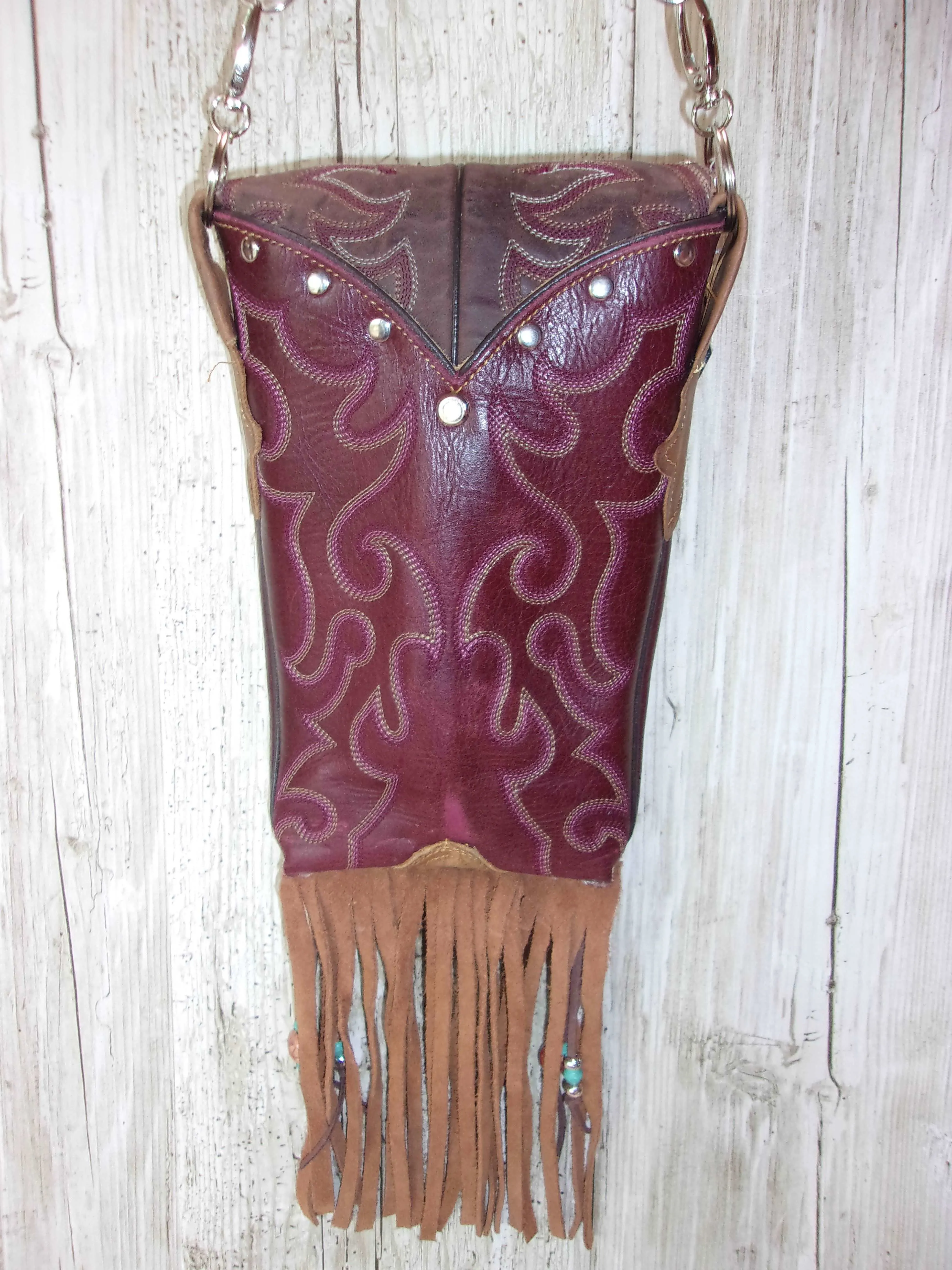 Cowboy Boot Crossbody Fringe Hipster Bag HP959