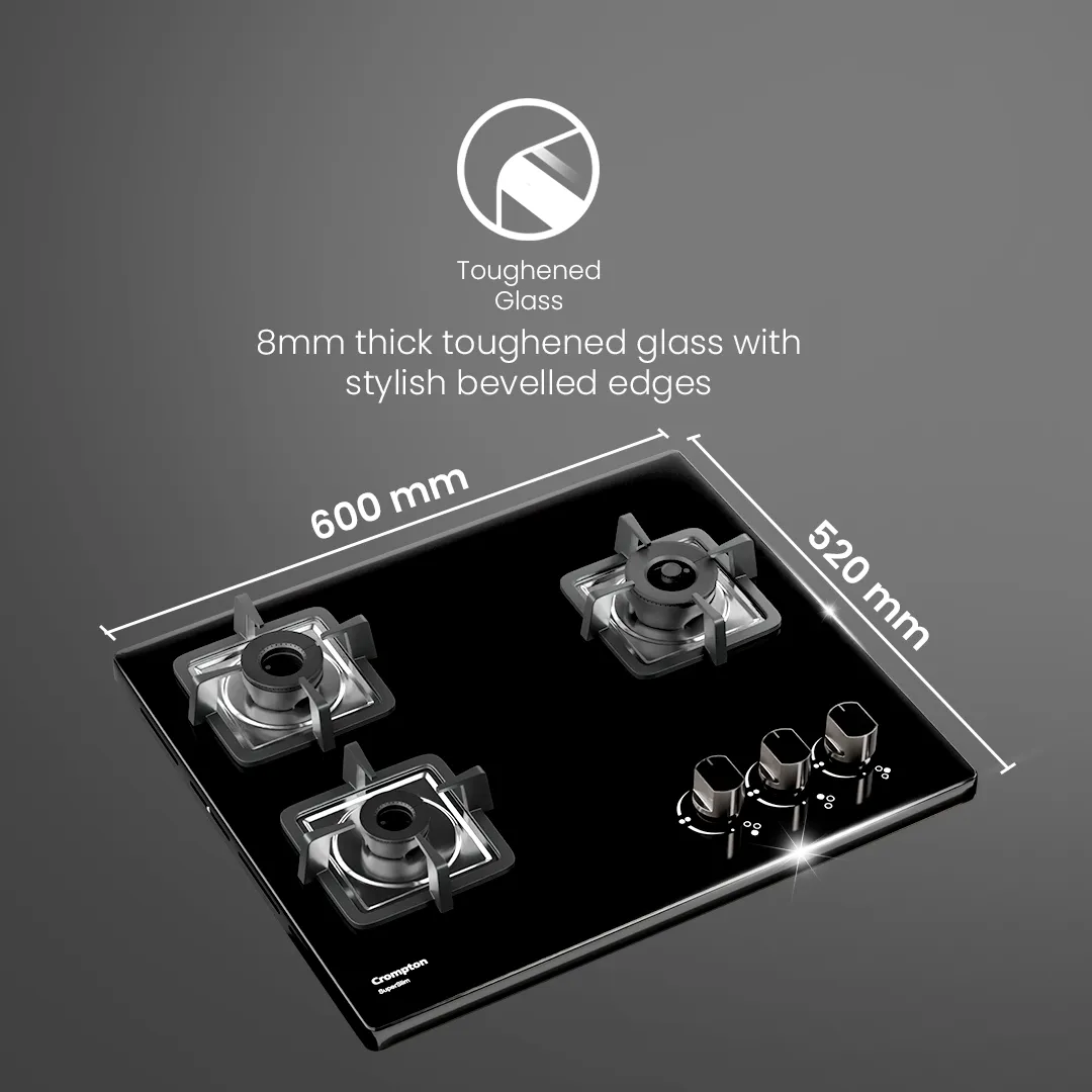 Crompton SuperSlim Gas Hob 60cm 3burner