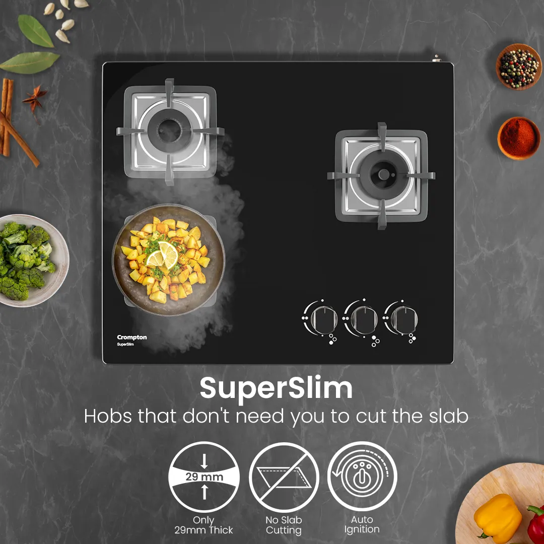 Crompton SuperSlim Gas Hob 60cm 3burner