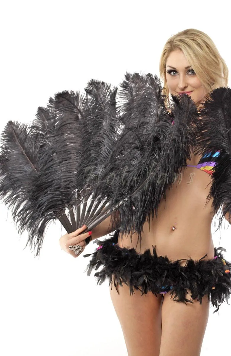 Custom color Single layer Beginner’s Ostrich Feather Fan 25"x 45"