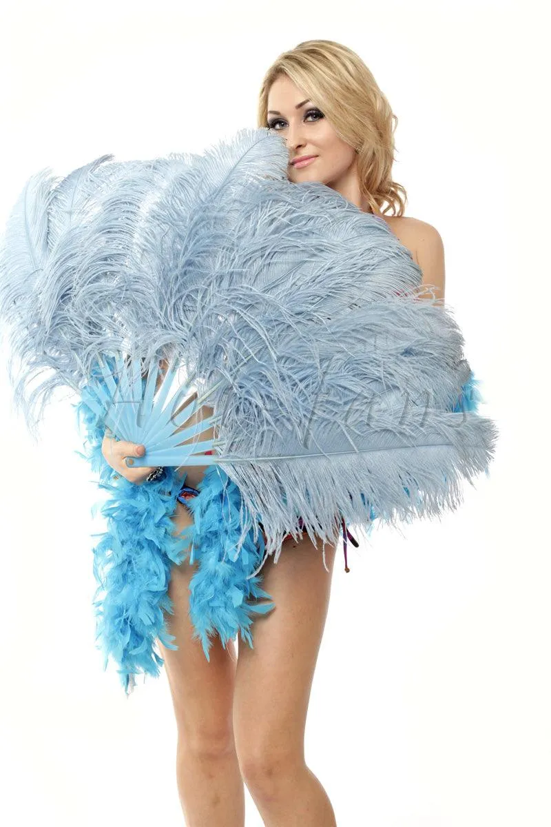 Custom color Single layer Beginner’s Ostrich Feather Fan 25"x 45"