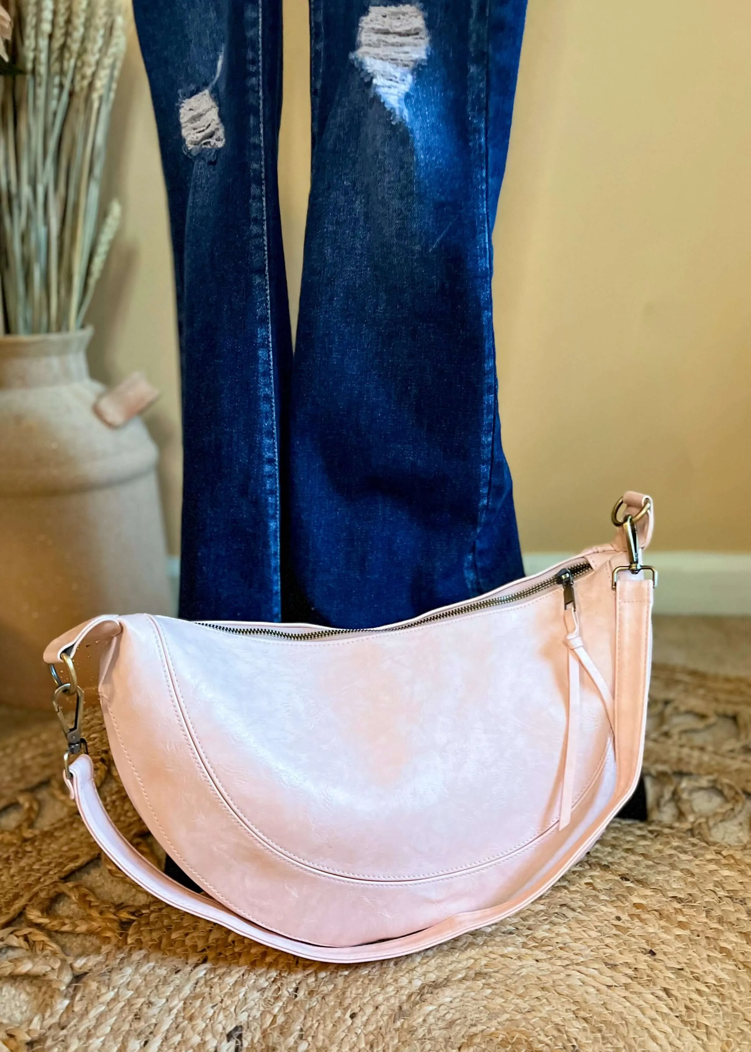 Dakota Crescent Crossbody - Blush