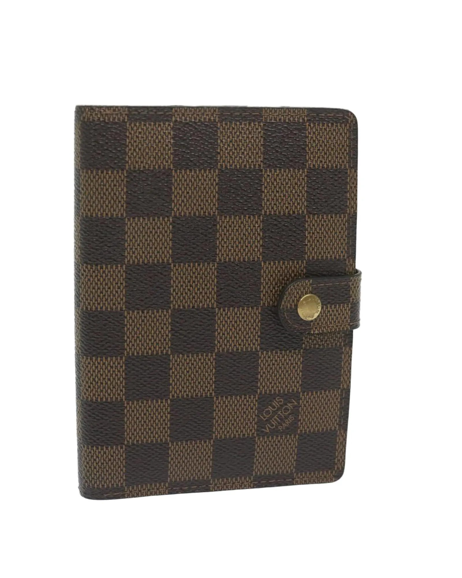 Damier Ebene Day Planner Cover with Clasp Button