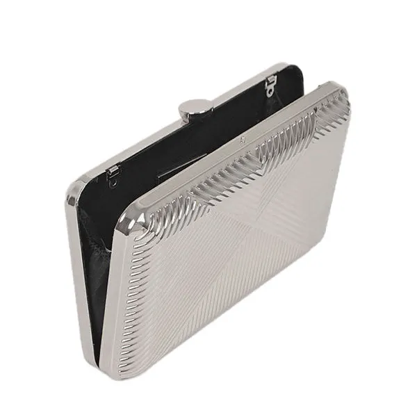 Deco Silver | Metal Clutch