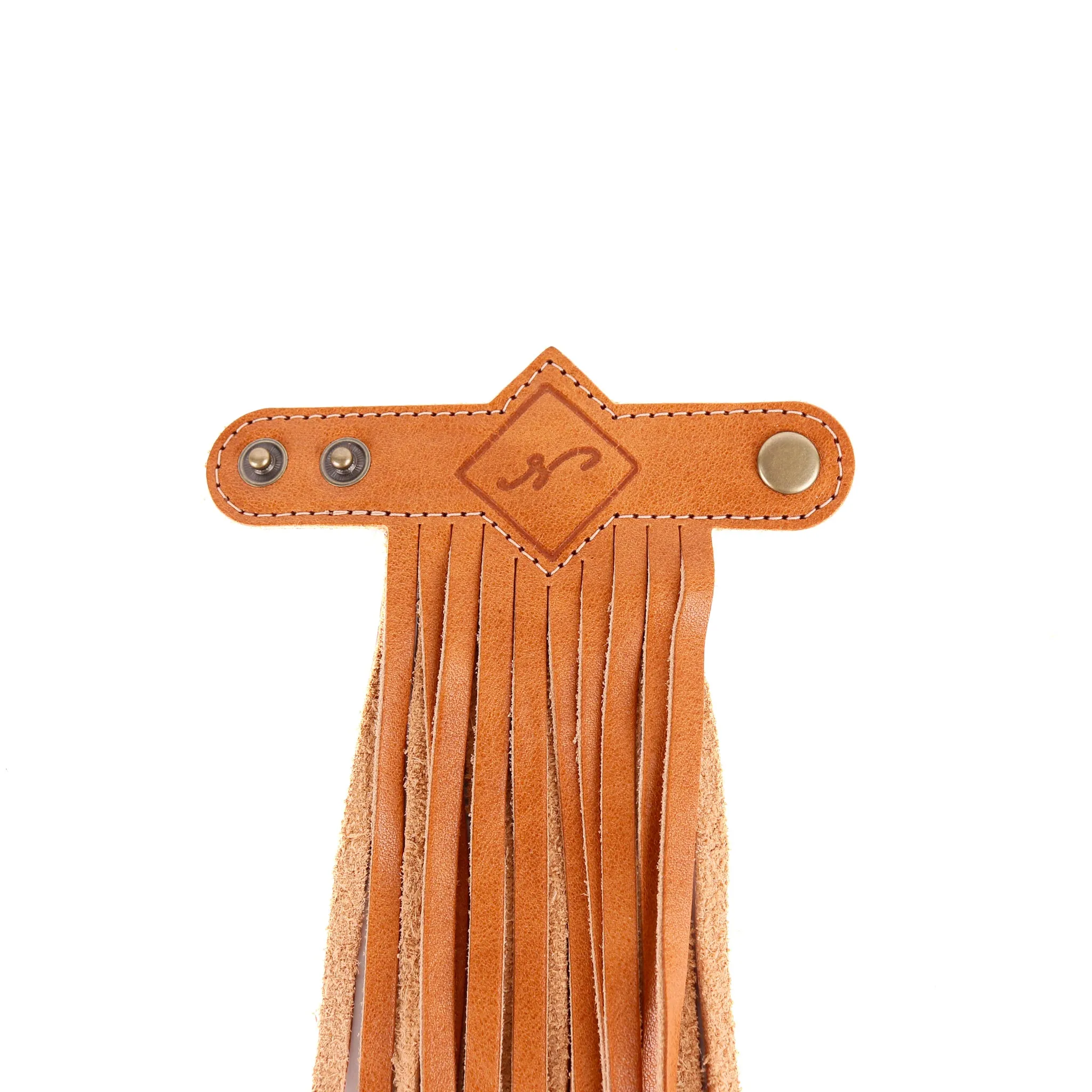 DIAMANTE FRINGE TASSELS - SAND LEATHER - SET OF 2