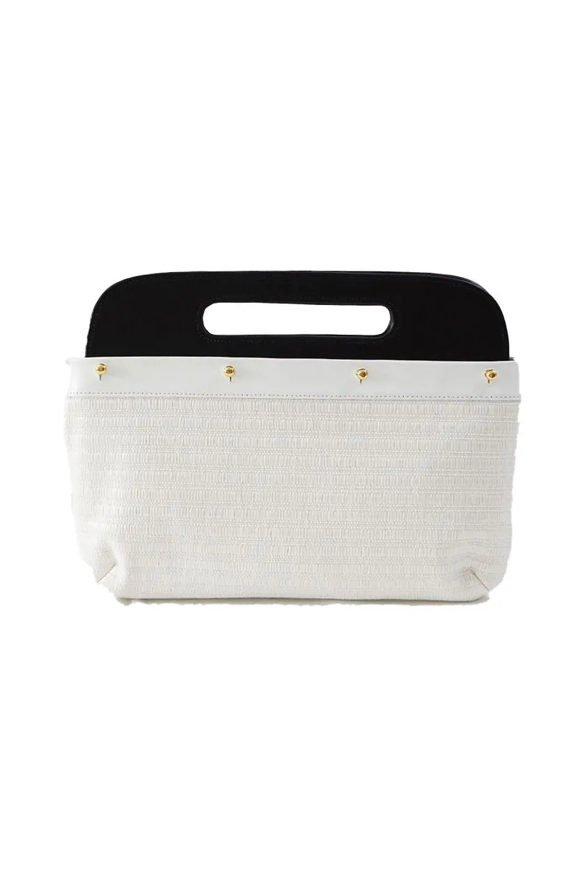 Diamond Tan & Black Raffia Clutch Cover