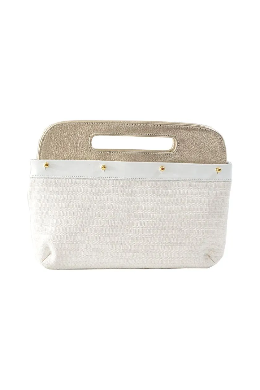 Diamond Tan & Black Raffia Clutch Cover