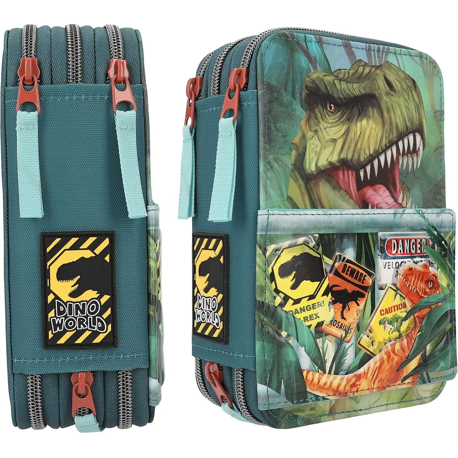 Dino World Trippel Pencil case Danger