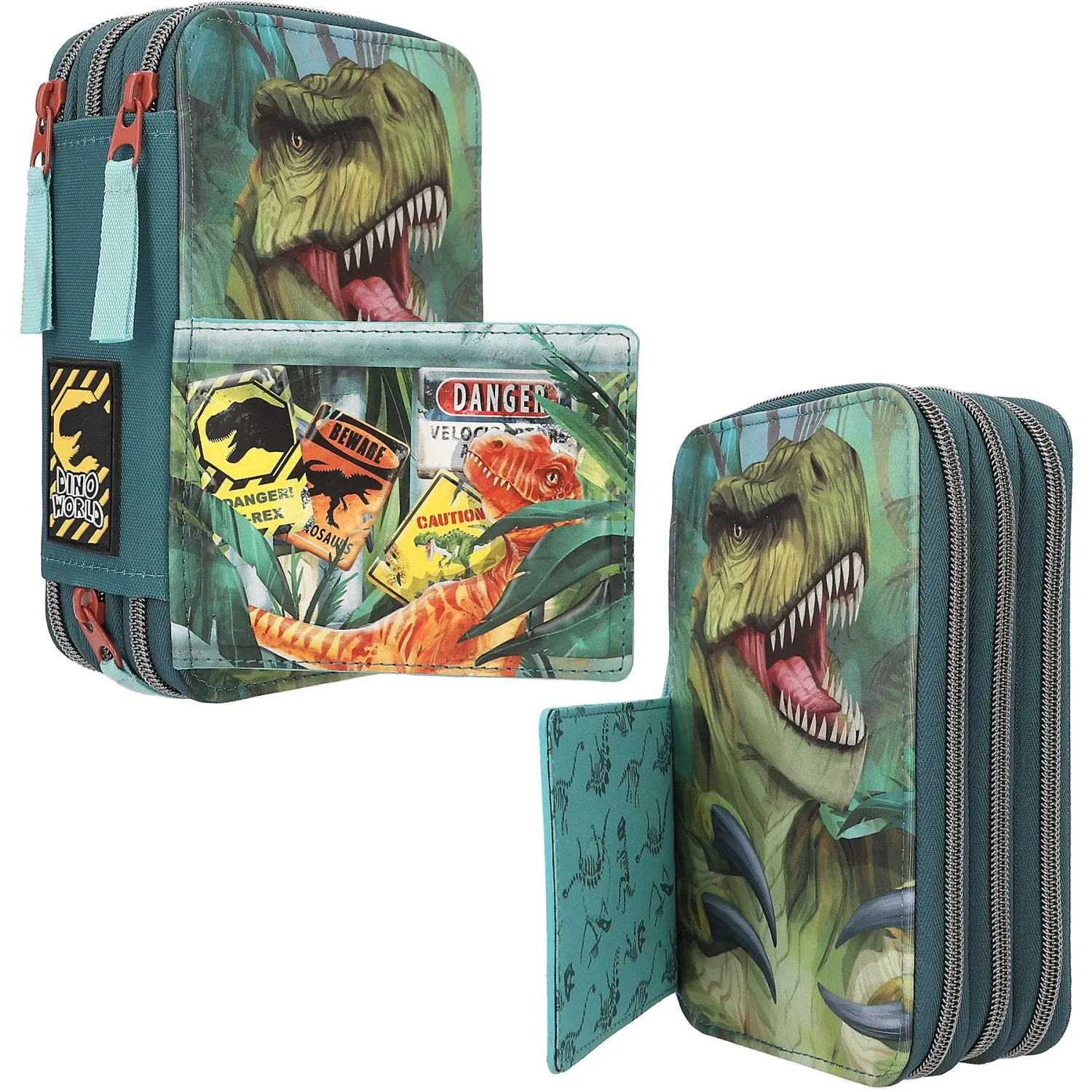 Dino World Trippel Pencil case Danger