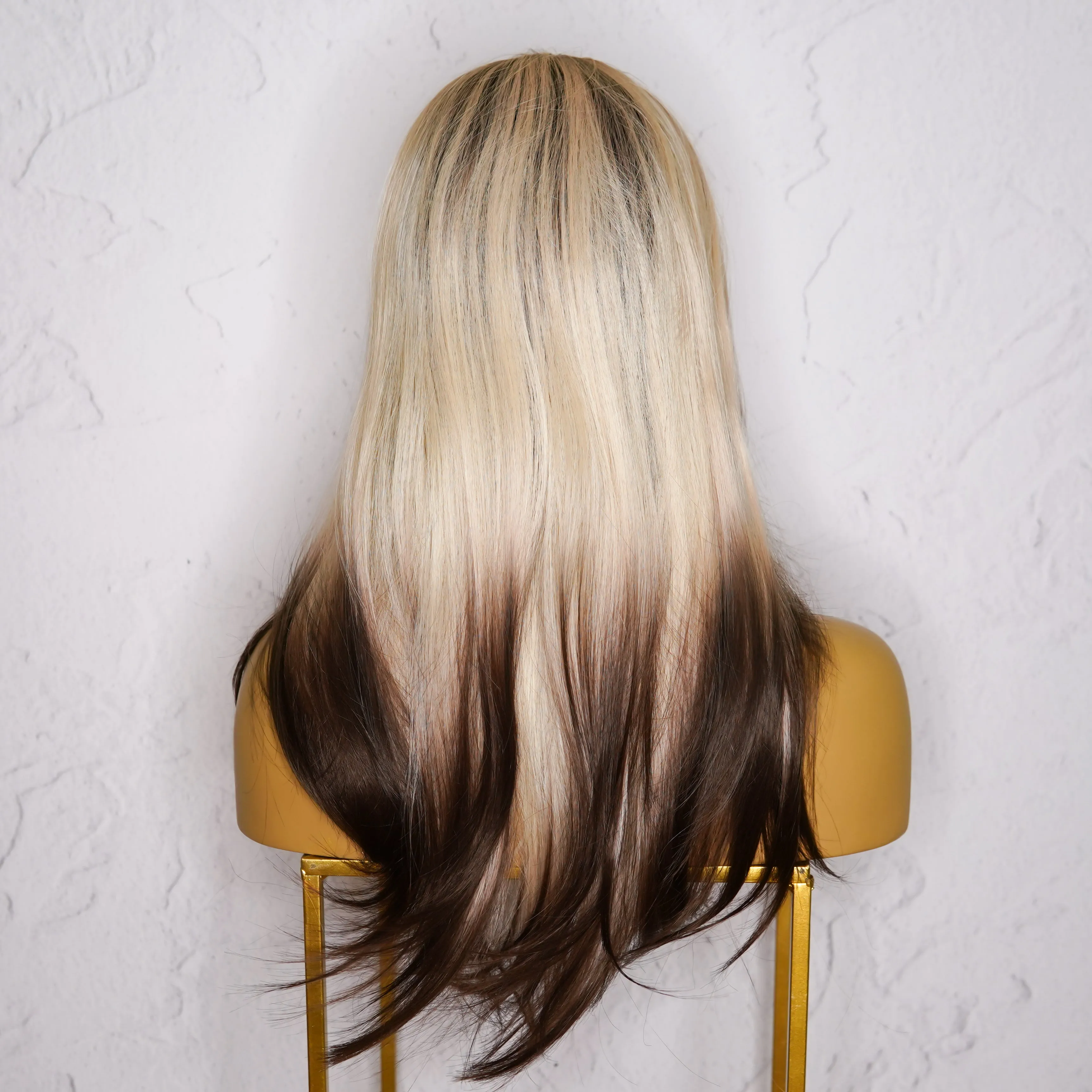 DOLLY Blonde to Dark Brown Ombre Lace Front Wig