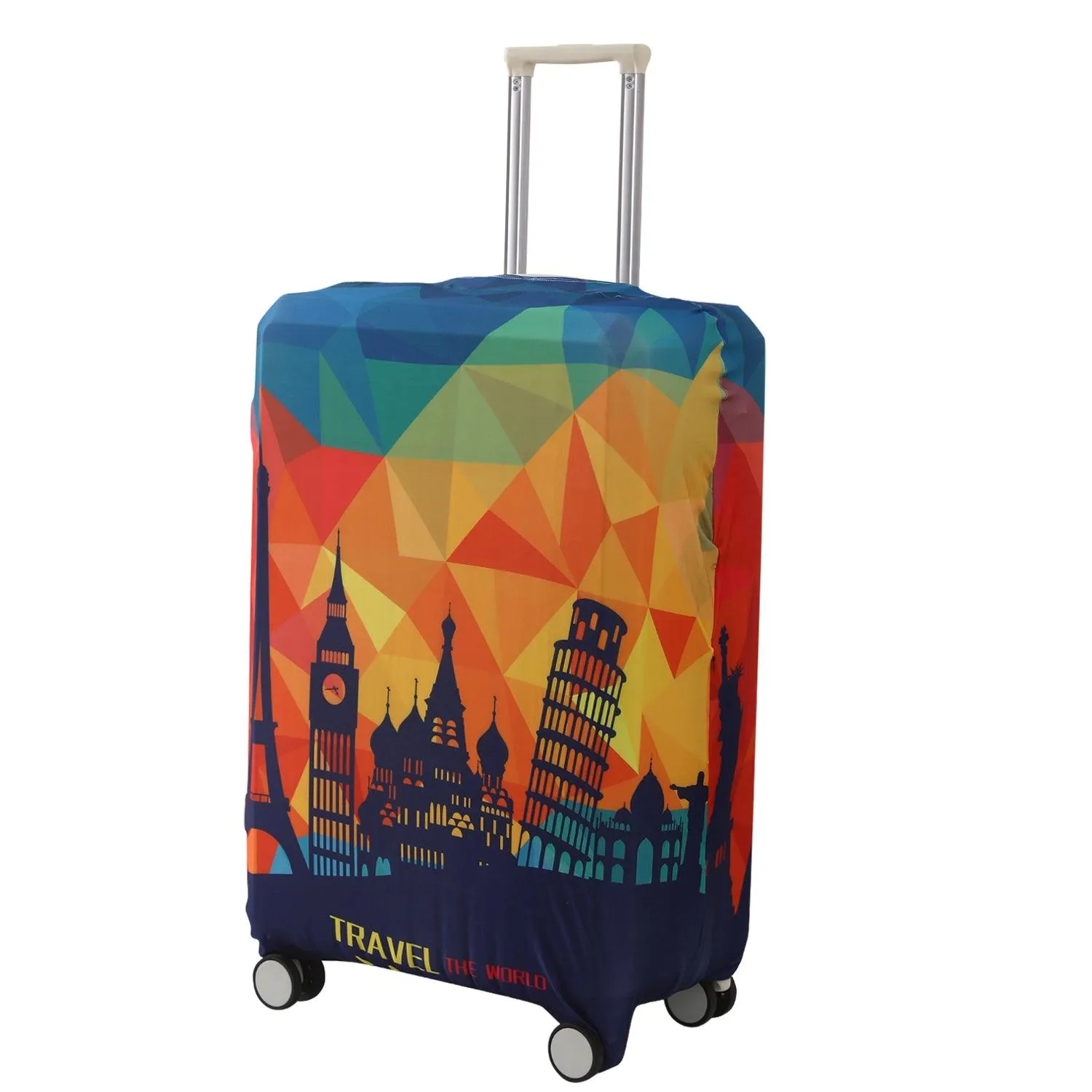 Durable 180 GSM Suitcase Covers S/M/L -Size for Trolley Suitcase, Multicolor Across Globe