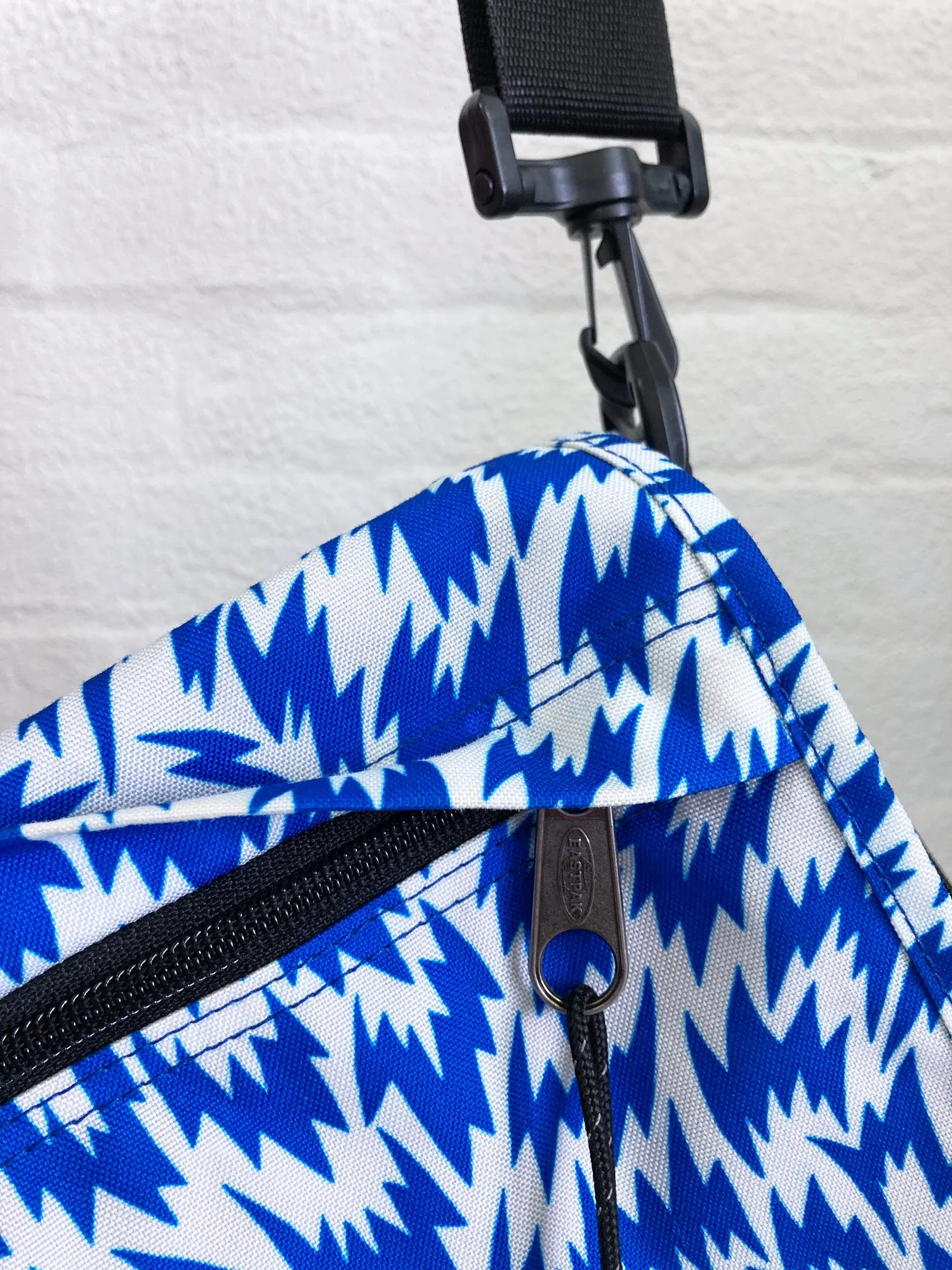 Eastpak x Eley Kishimoto 2009 blue corduroa nylon flash print messenger bag