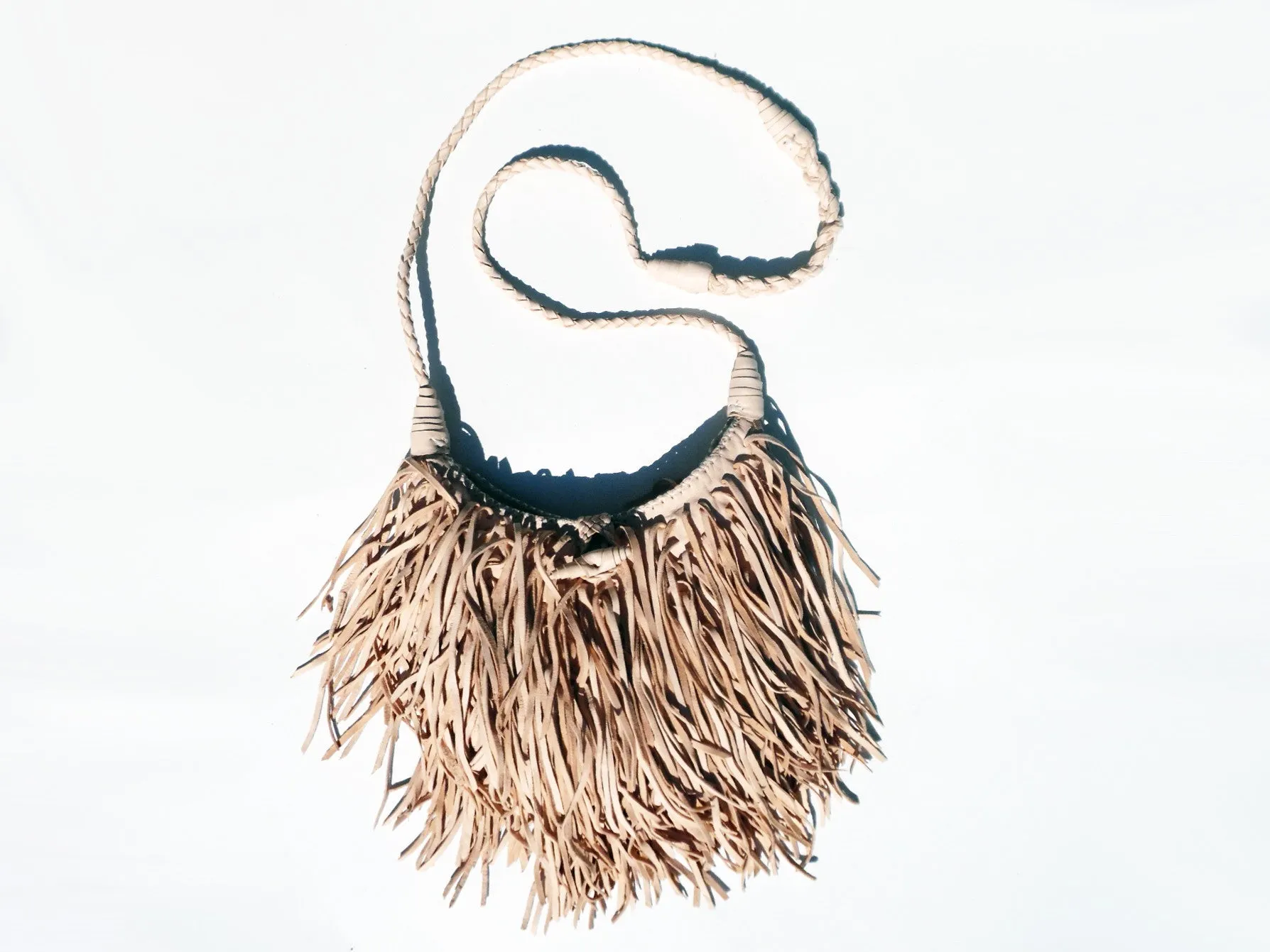 El Fleco Crossbody Fringe Bag Rainbow Leather